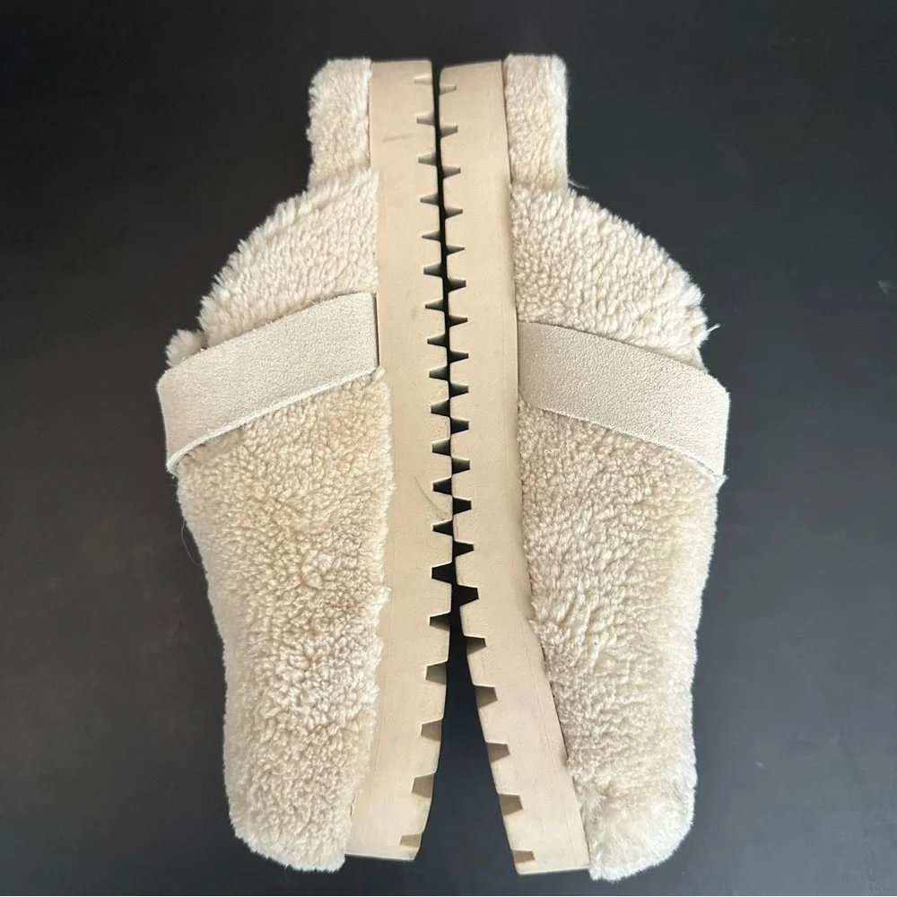 STEVE MADDEN Women’s Off White Nina Buckle Slip On Faux Fur Clogs Shoes 6.5 - Picture 8 of 11